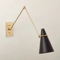 Aldus Black And Polished Brass Articulating Wall Sconce 10 Aldus Black And Polished Brass Articulating Wall Sconce -Cb2 Sales 2024 AldusBkNPldBrsArtlngScncAV2SHF22