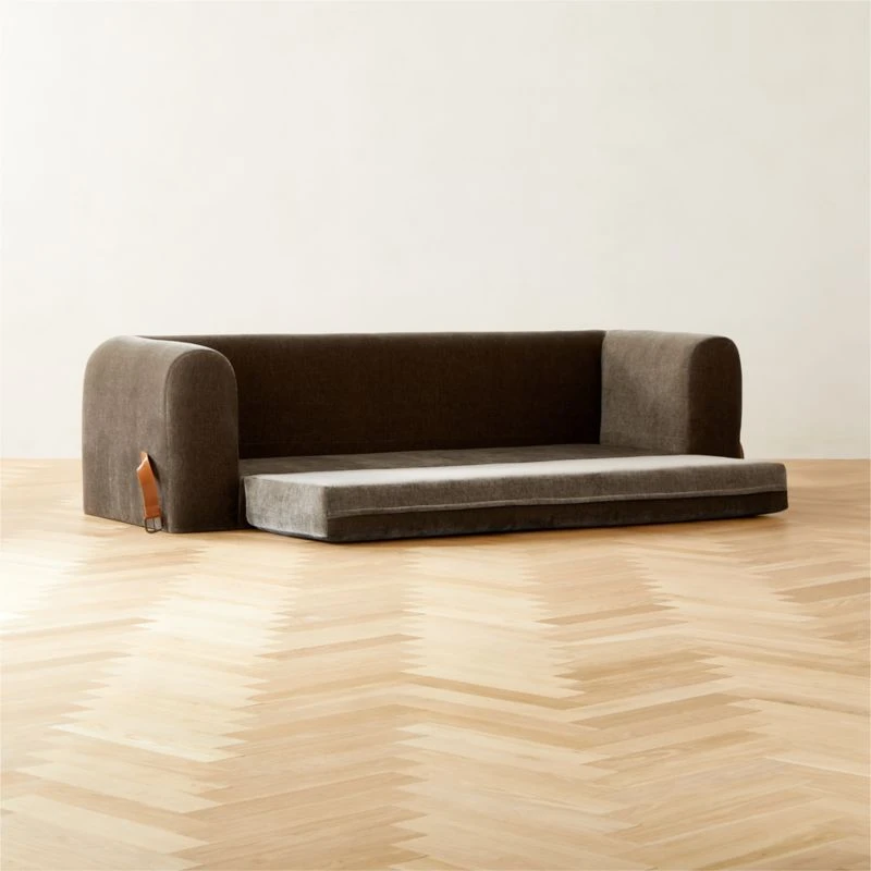 Alesso Grey Performance Velvet Sleeper Sofa 2 Alesso Grey Performance Velvet Sleeper Sofa - Image 2