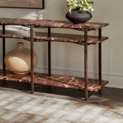 Ember Red Marble Console Table -Cb2 Sales 2024 AlizeRugMarqueePCS23