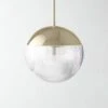 Anezi 12" Champagne And Glass Pendant Light