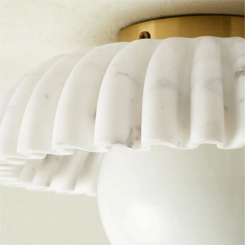 Ariel Fluted Marble Flush Mount Light 3 Ariel Fluted Marble Flush Mount Light - Image 3