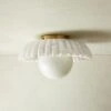 Ariel Fluted Marble Flush Mount Light