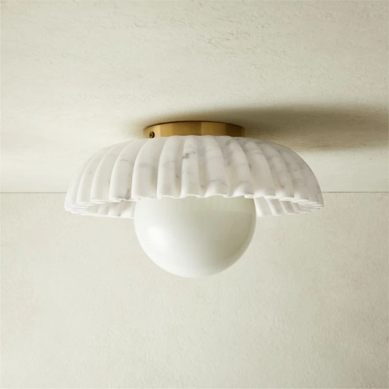 Ariel Fluted Marble Flush Mount Light 1 Ariel Fluted Marble Flush Mount Light