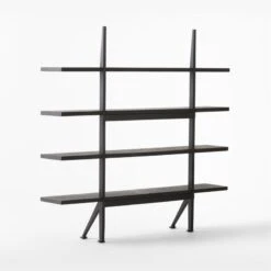 Azzurra Black Metal And Wood Bookshelf -Cb2 Sales 2024 AzzurraBookcase3QBSSF22