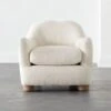 Bacio Cream Boucle Lounge Chair With Bleached Oak Legs