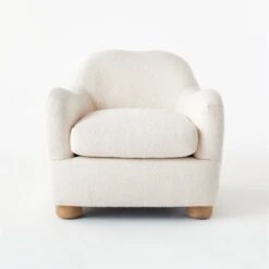 Bacio Cream Boucle Lounge Chair With Bleached Oak Legs -Cb2 Sales 2024 BacioLoungeChairCreamSOSSS21
