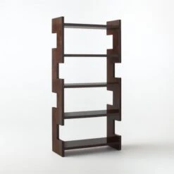 Biscia Brown Burl Wood Bookcase -Cb2 Sales 2024 BisciaBookcase3QSSF21