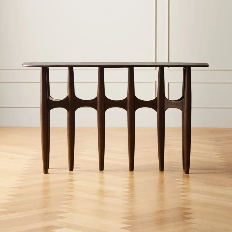 Bixby Bronze Cast Aluminum Console Table 1 Bixby Bronze Cast Aluminum Console Table