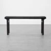 Small Black Leather Woven Bench