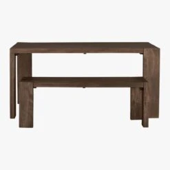 Blox Midtone Brown Wood Bench 50" -Cb2 Sales 2024 BloxBenchNDiningTableS15
