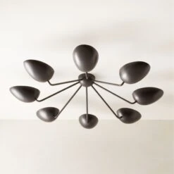 Boccia Curved Shade Matte Black Flush Mount Light