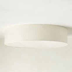 Boum Raw Silk Drum Flush Mount Light 34"