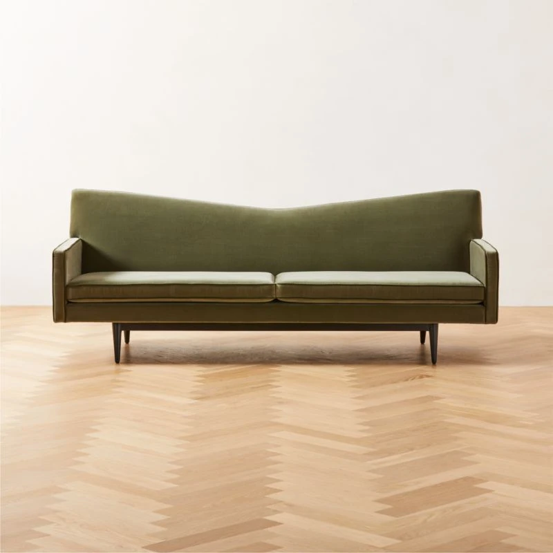 Bowtie Green Velvet Sofa 1 Bowtie Green Velvet Sofa