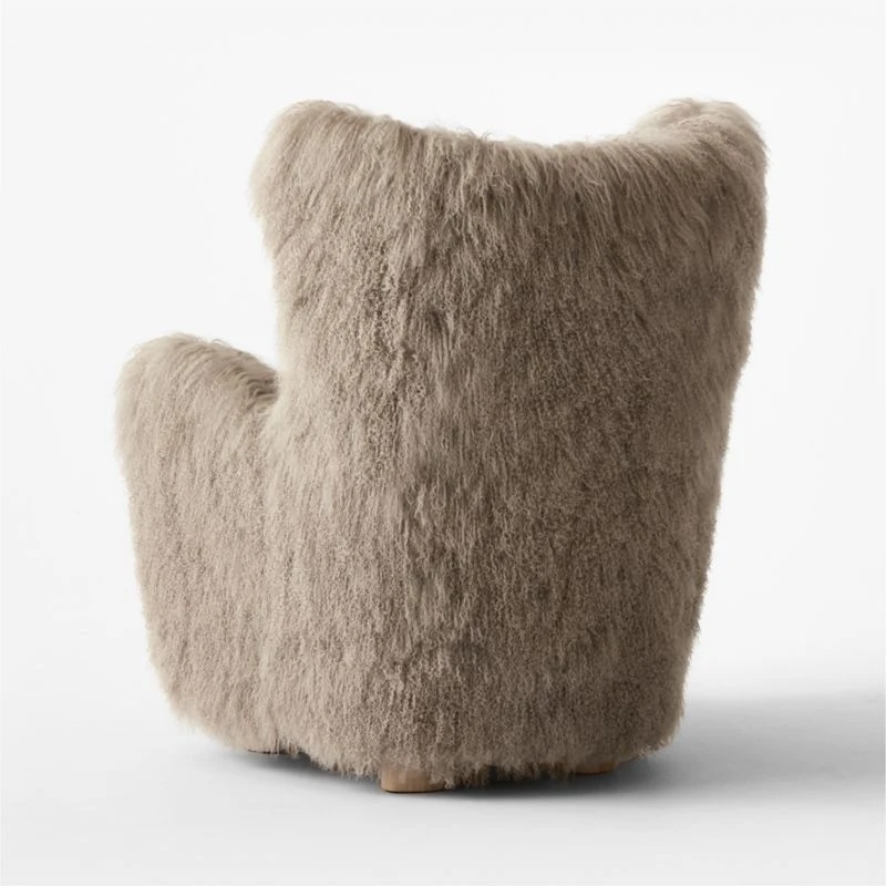 Bozzi Taupe Mongolian Sheepskin Accent Chair 7 Bozzi Taupe Mongolian Sheepskin Accent Chair - Image 7