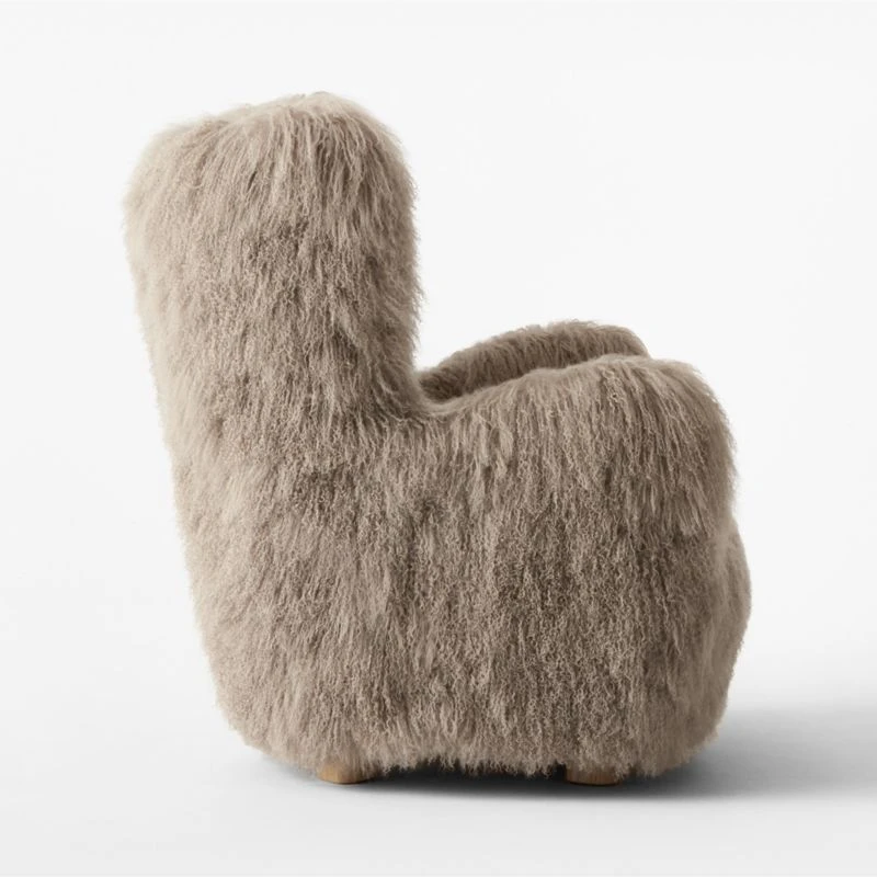 Bozzi Taupe Mongolian Sheepskin Accent Chair 6 Bozzi Taupe Mongolian Sheepskin Accent Chair - Image 6