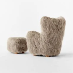 Bozzi Taupe Mongolian Sheepskin Chair And Ottoman Set 11 Bozzi Taupe Mongolian Sheepskin Chair And Ottoman Set -Cb2 Sales 2024 BozziDkGyChairNOttoman3QBSSF22