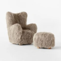 Bozzi Taupe Mongolian Sheepskin Chair And Ottoman Set 9 Bozzi Taupe Mongolian Sheepskin Chair And Ottoman Set -Cb2 Sales 2024 BozziDkGyChairNOttoman3QSSF22