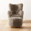 Bozzi Taupe Mongolian Sheepskin Chair And Ottoman Set