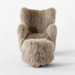 Bozzi Taupe Mongolian Sheepskin Chair And Ottoman Set 8 Bozzi Taupe Mongolian Sheepskin Chair And Ottoman Set -Cb2 Sales 2024 BozziDkGyChairNOttomanSOSSF22