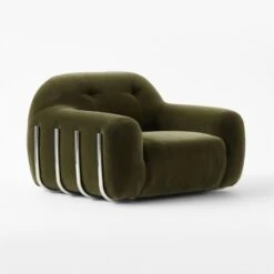 Brace Green Velvet Tufted Lounge Chair 8 Brace Green Velvet Tufted Lounge Chair -Cb2 Sales 2024 BraceGreenMinkChair3QSSF22