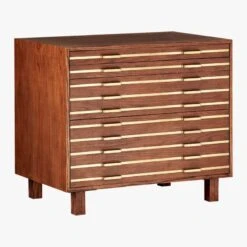 Inline Oak Wood 4-Drawer File Cabinet With Brass Handles -Cb2 Sales 2024 BrassInlineFileDrawers3QF17