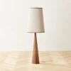 Bruna Walnut Wood And Linen Floor Lamp