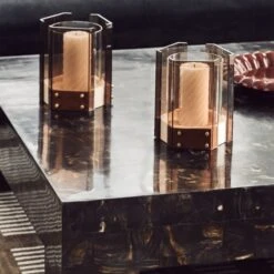 Scatola Brown Faux Horn Side Table -Cb2 Sales 2024 CB2FA23 07A 099 det 1