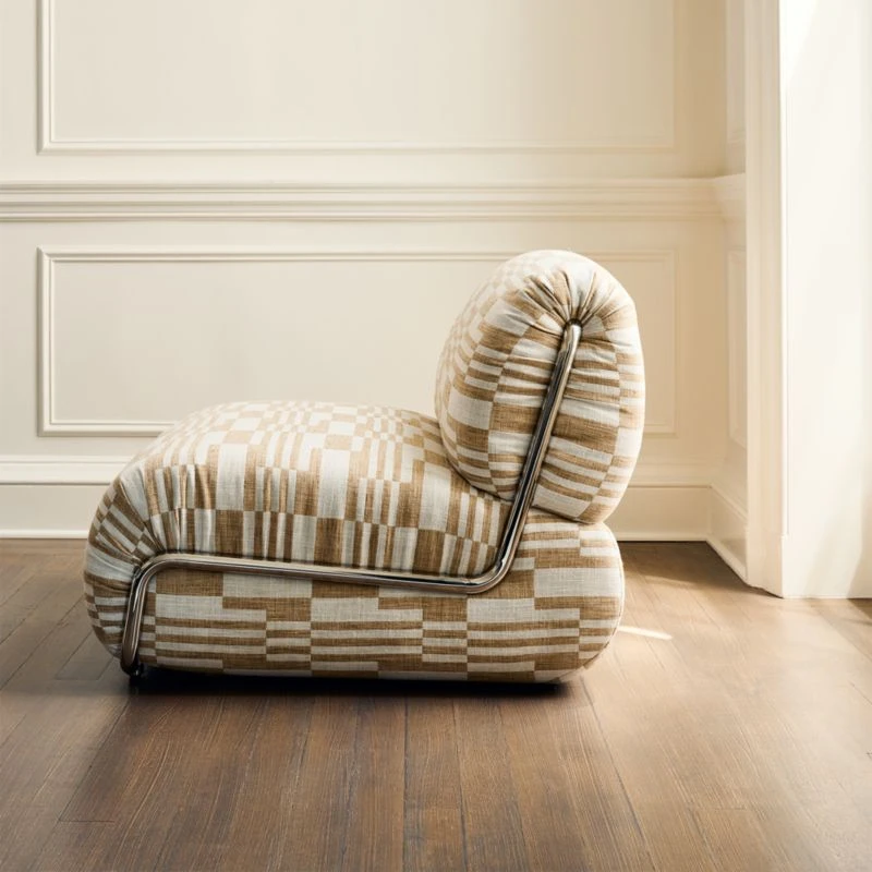 Hada Armless Geometric Patterned Lounge Chair 5 Hada Armless Geometric Patterned Lounge Chair - Image 5