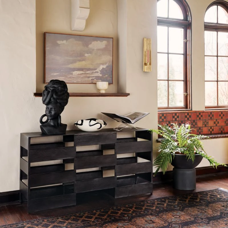 Jalousie Black Cast Aluminum Console Table 2 Jalousie Black Cast Aluminum Console Table - Image 2