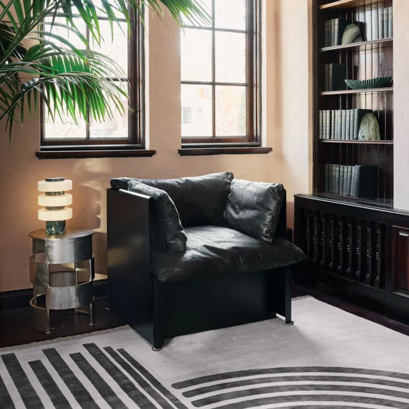 Tol Black Leather Chair 2 Tol Black Leather Chair - Image 2