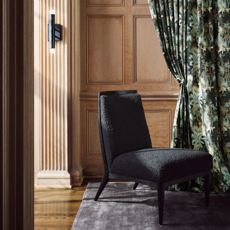 Black Boucle Slipper Chair Model 400 2 Black Boucle Slipper Chair Model 400 - Image 2