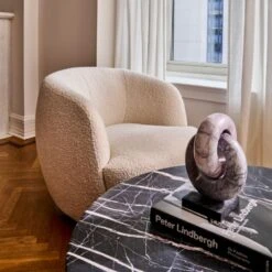 Pasar Round Black Marble Coffee Table -Cb2 Sales 2024 CB2PH23 CHAIRS 056 DETAIL 1