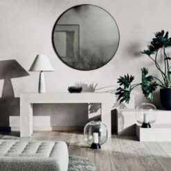 Polar White Cement Table Lamp -Cb2 Sales 2024 CB2SP22 11A hero