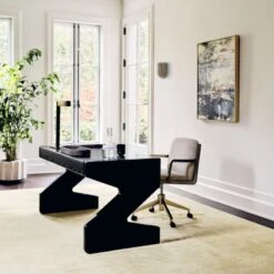 Perno 2-Drawer High-Gloss Black Oak Wood Desk 13 Perno 2-Drawer High-Gloss Black Oak Wood Desk -Cb2 Sales 2024 CB2SP23 02B Hero 1