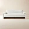 Camden White Performance Velvet Apartment Sofa