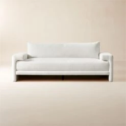 Camden White Performance Velvet Apartment Sofa