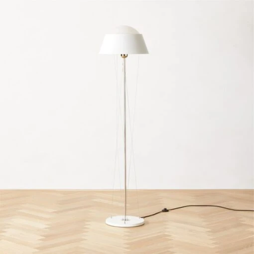 Campana Ivory Stainless Steel Floor Lamp -Cb2 Sales 2024 CampanaIvoryNSSFloorLampSHF22