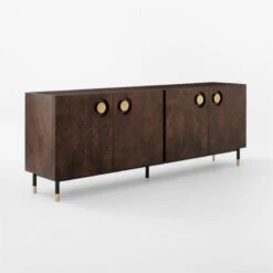 Carbon Brown Burl Wood Media Console -Cb2 Sales 2024 CarbonBnBrlWdMdCredenza3QSSF22