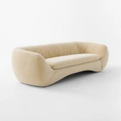 Cecil Cream Velvet Sofa -Cb2 Sales 2024 CecilBttrCreamVlvtSofa3QSSF22