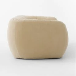 Cecil Cream Velvet Sofa -Cb2 Sales 2024 CecilBttrCreamVlvtSofaSDSSF22