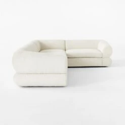 Chale 4-Piece L-Shaped Ivory White Boucle Sectional Sofa -Cb2 Sales 2024 Chale4PcCreamBclSectSDSSS23