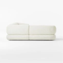 Chale 5-Piece L-Shaped Ivory White Boucle Sectional Sofa -Cb2 Sales 2024 Chale5PcCreamBclSectSDSSS23