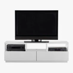 Chill High-Gloss White Media Console 60'' -Cb2 Sales 2024 ChillMediaConsoleAV1F10