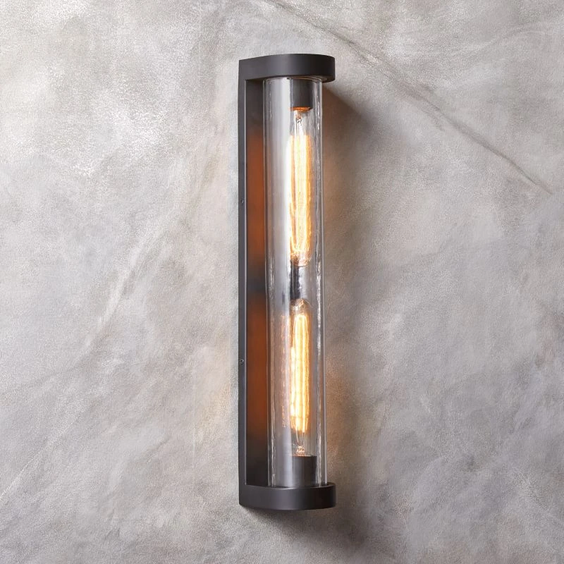 Ciel Textured Glass Double Wall Sconce Light 2 Ciel Textured Glass Double Wall Sconce Light - Image 2
