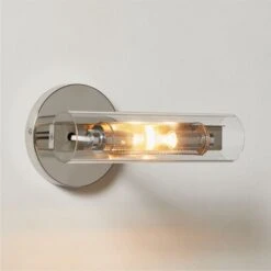 Cilindro Polished Stainless Steel Wall Sconce -Cb2 Sales 2024 CilindroPldSSSconceROF22