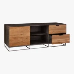 Congo Wood Media Console 65'' -Cb2 Sales 2024 CongoMediaCredenzaLarge3QAVS17