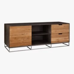 Congo Wood Media Console 65'' -Cb2 Sales 2024 CongoMediaCredenzaLarge3QS17
