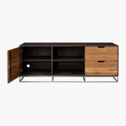 Congo Wood Media Console 65'' -Cb2 Sales 2024 CongoMediaCredenzaLargeSOAVS17