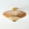 Copa Tiered Natural Rattan Flush Mount Light