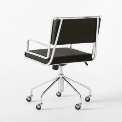 Court Black Vegan Leather Office Chair 12 Court Black Vegan Leather Office Chair -Cb2 Sales 2024 CourtBlackOfficeChair3QBSSS22